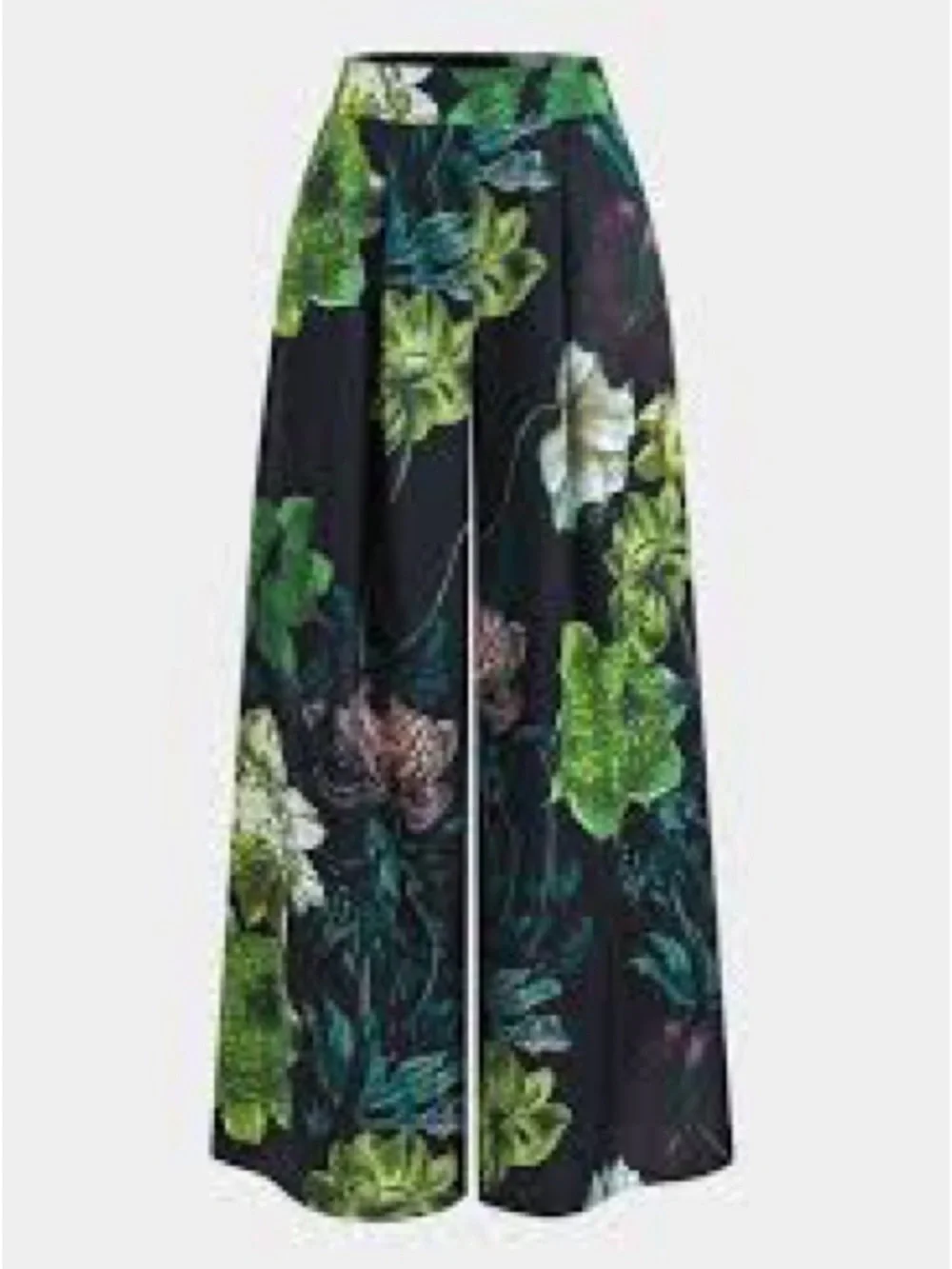 NWT MICAS 3XL Green Crop Top Floral Wide Leg Pants Two Piece Set
